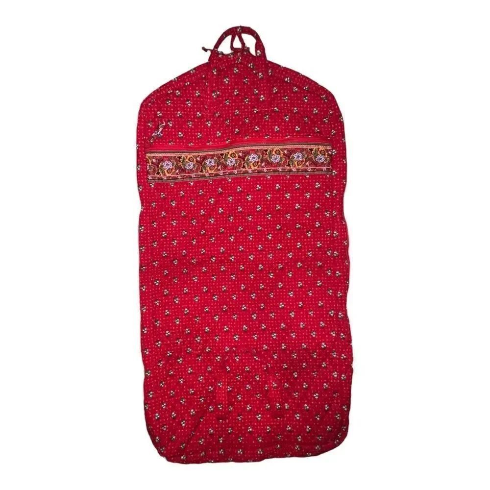 Vera Bradley Provincial Red Garment Travel Bag Retired Vintage 2000 EUC